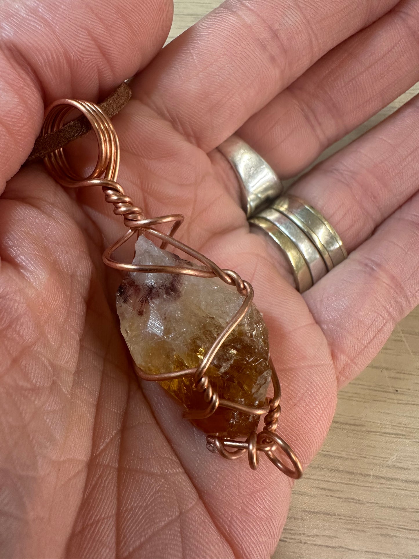 Lee's Makes - Citrine Point Pendant