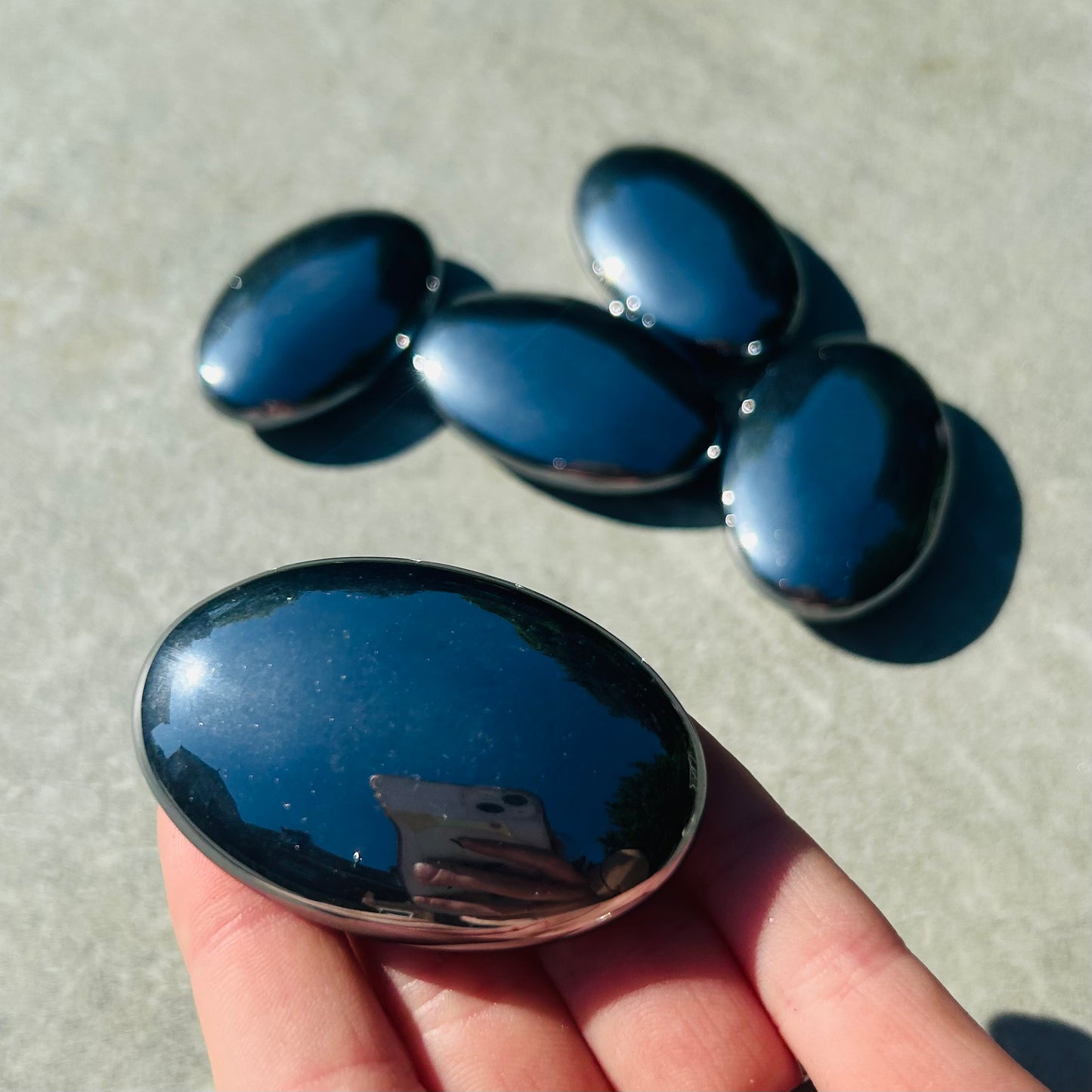 Hematite Palm stone