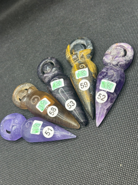 Crystal Goddess carvings