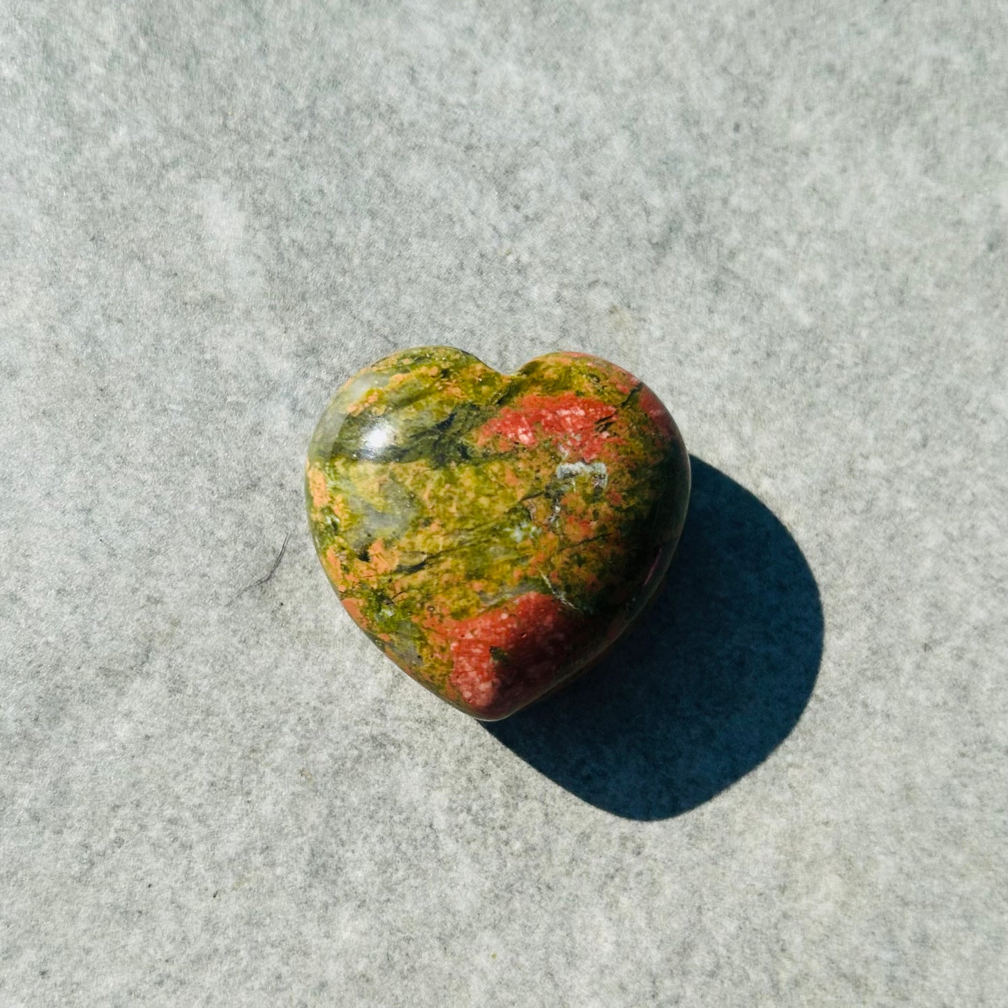 Unakite Heart Carving