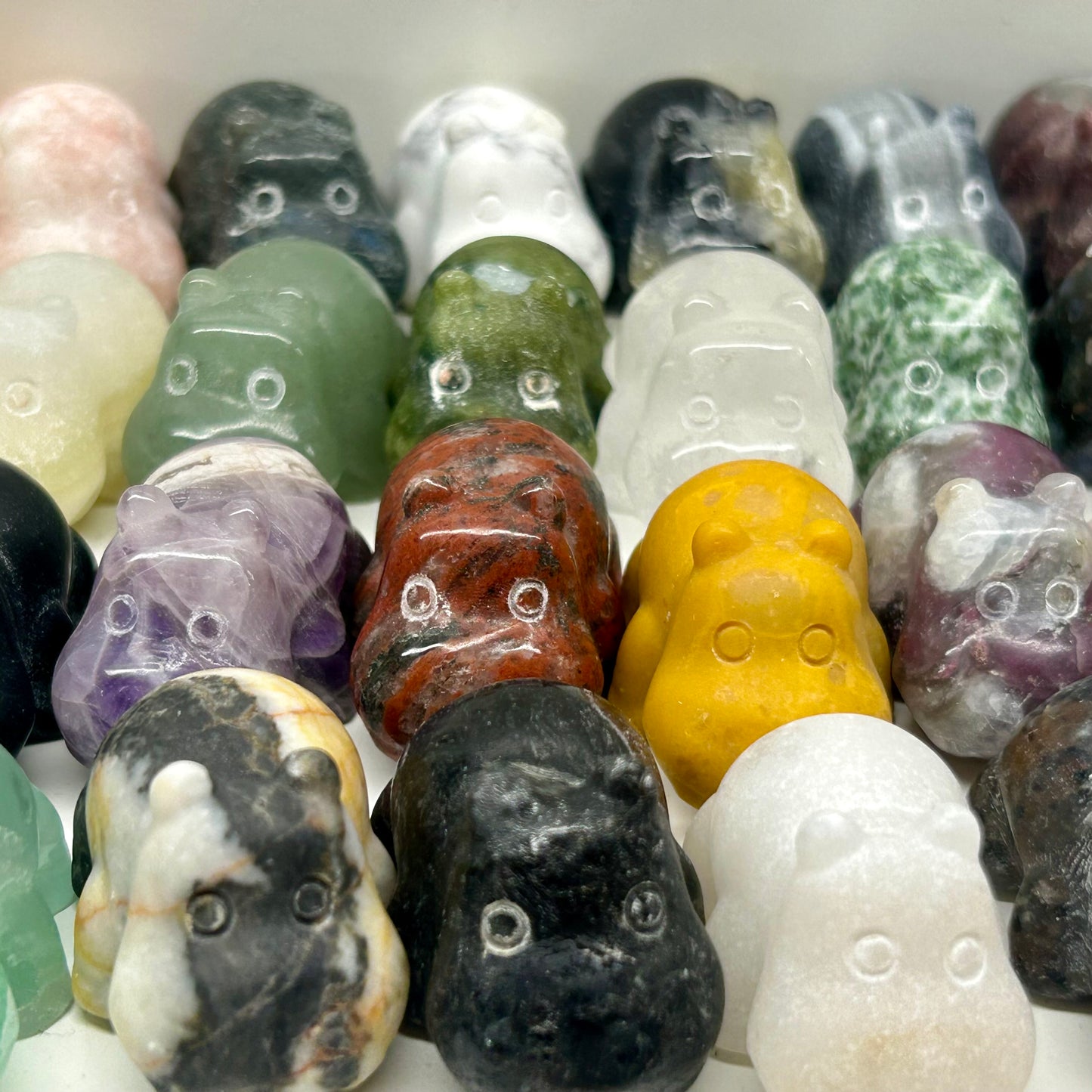 Crystal Hippo Carvings