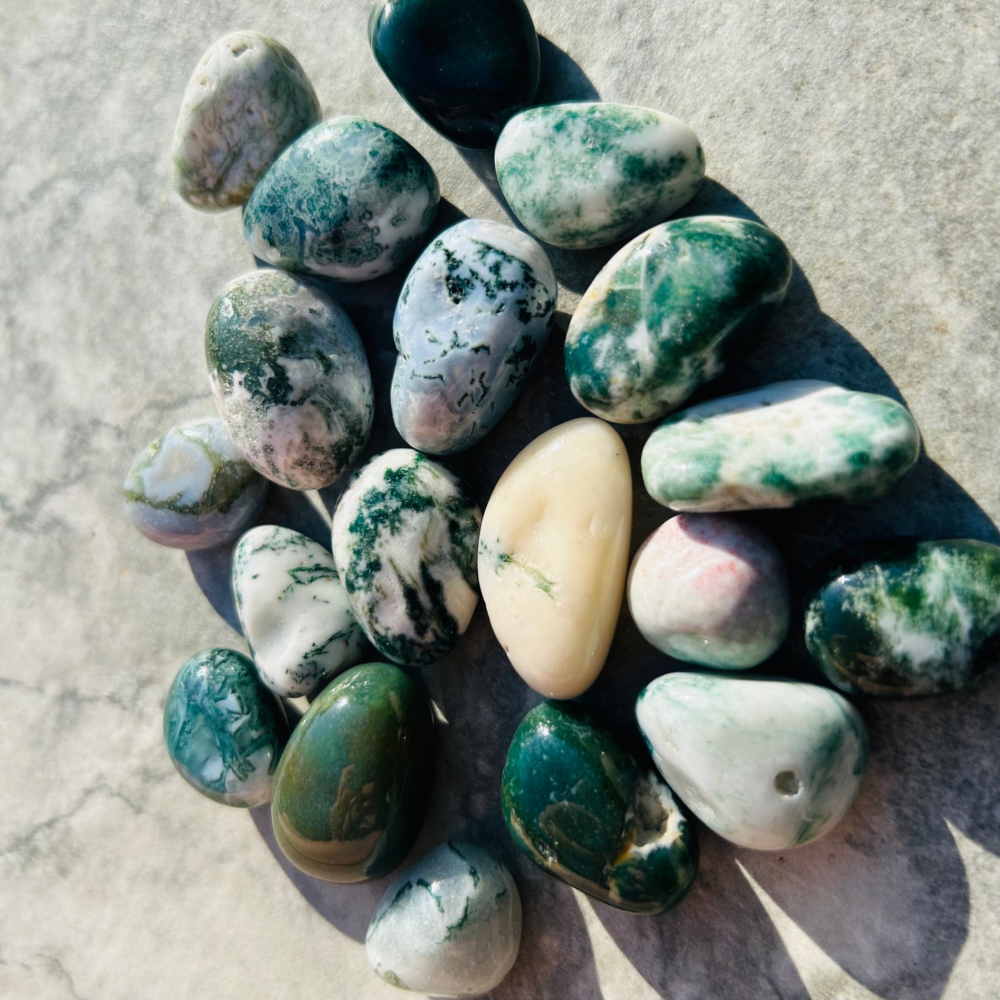 Moss Agate Tumbles