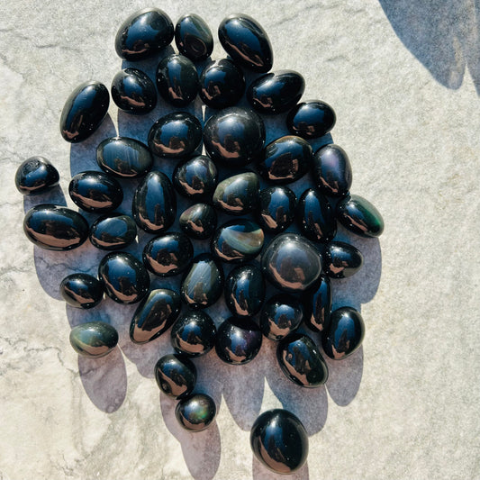 Rainbow Sheen Obsidian Tumbles