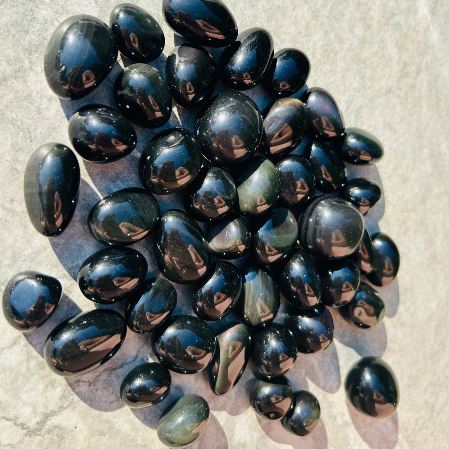 Rainbow Sheen Obsidian Tumbles