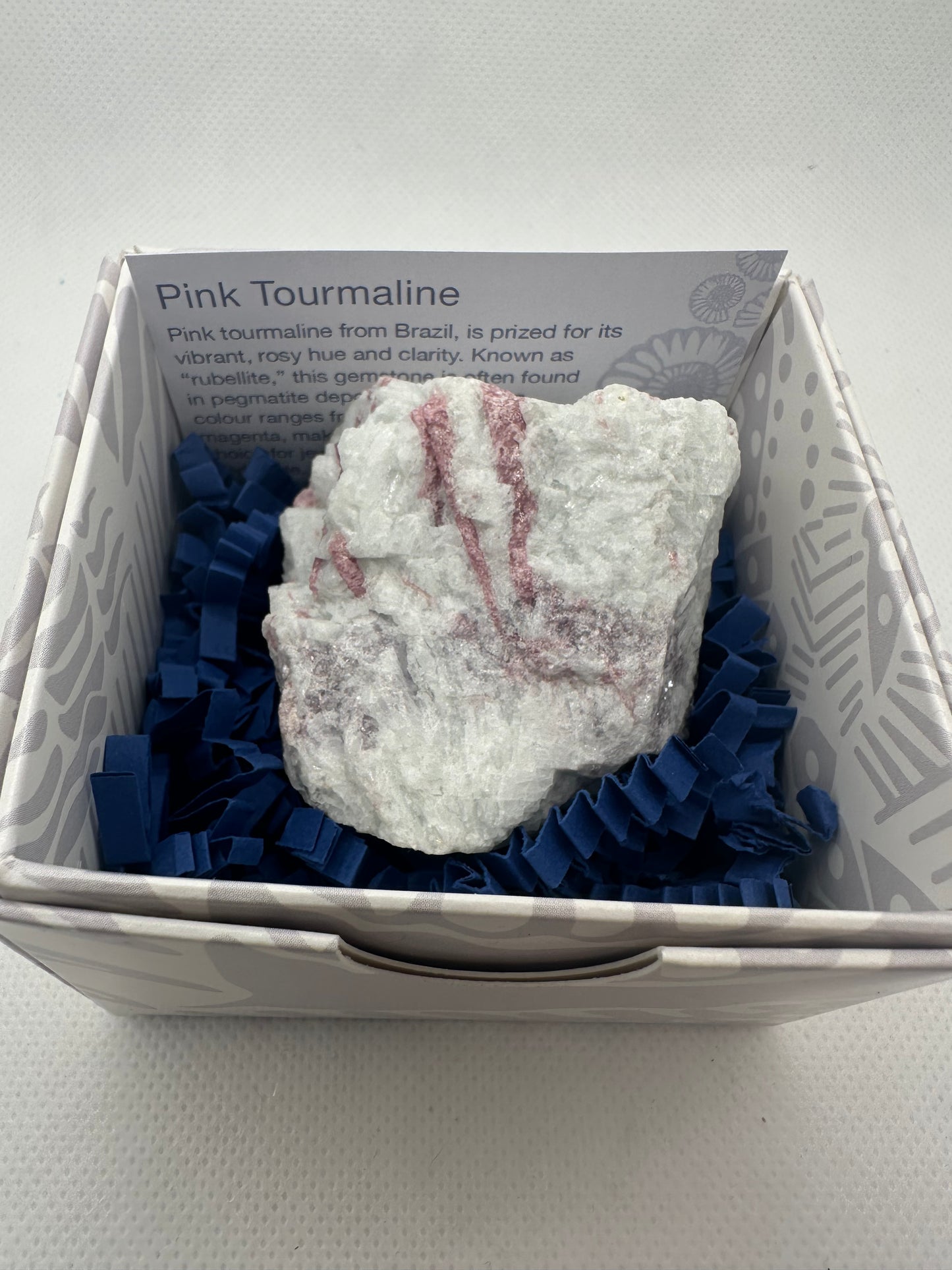 Raw Pink Tourmaline in Gift Box