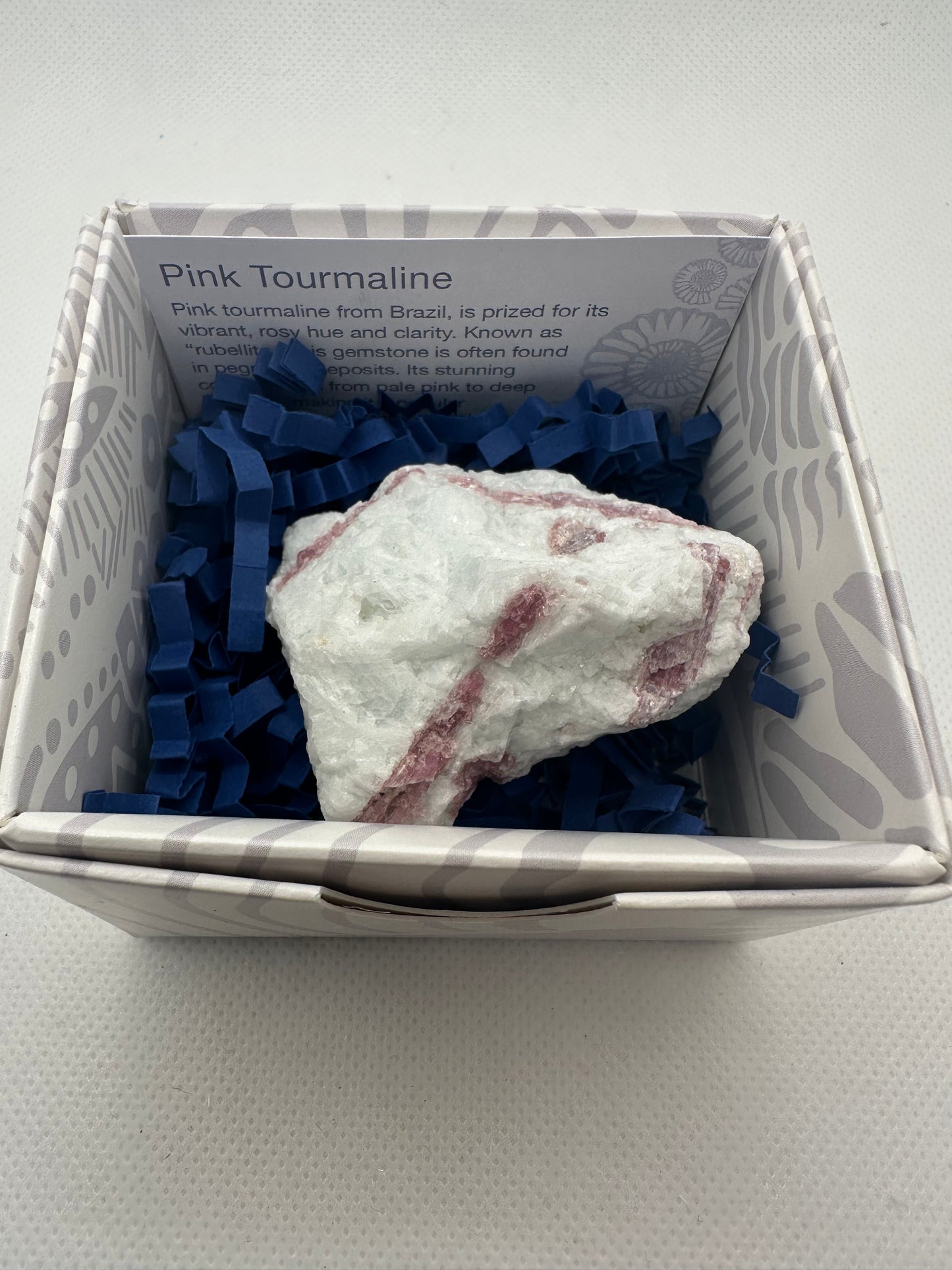 Raw Pink Tourmaline in Gift Box