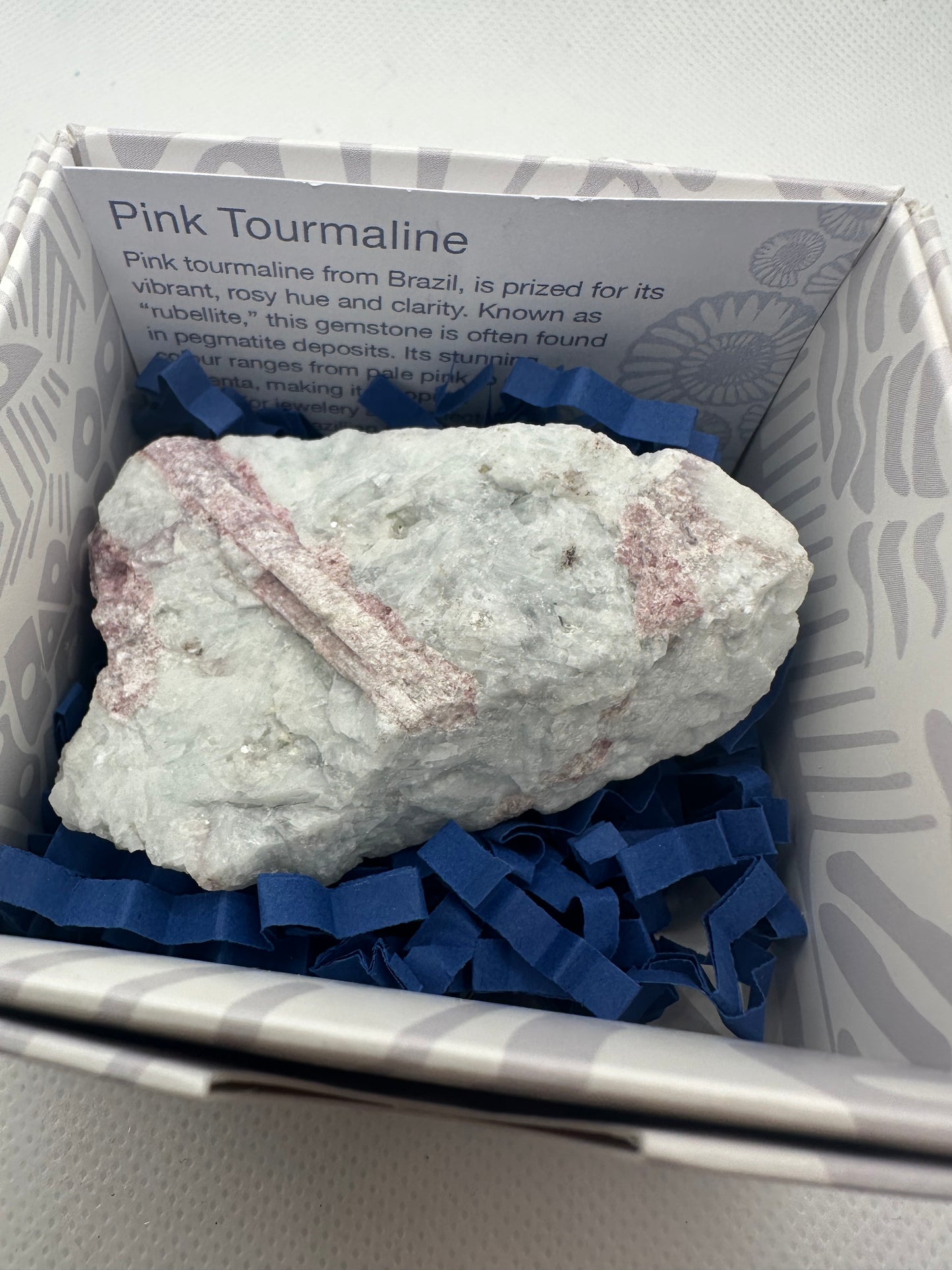 Raw Pink Tourmaline in Gift Box