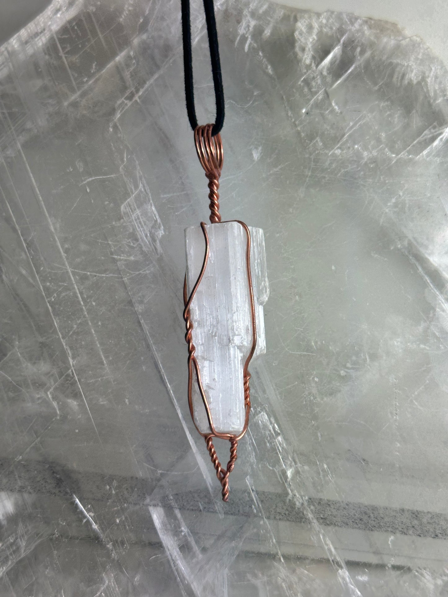 Lees Makes - Selenite Wrapped In Copper
