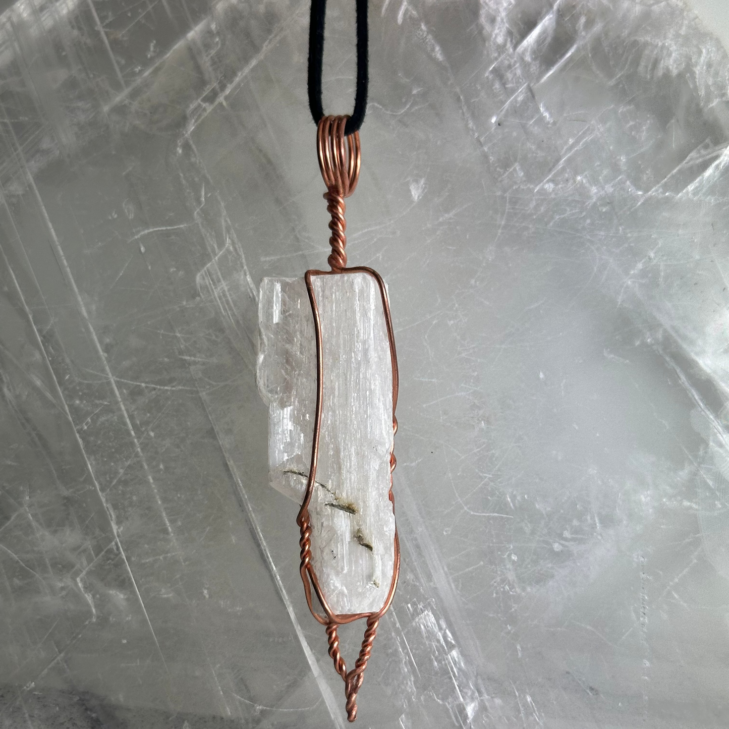 Lees Makes - Selenite Wrapped In Copper
