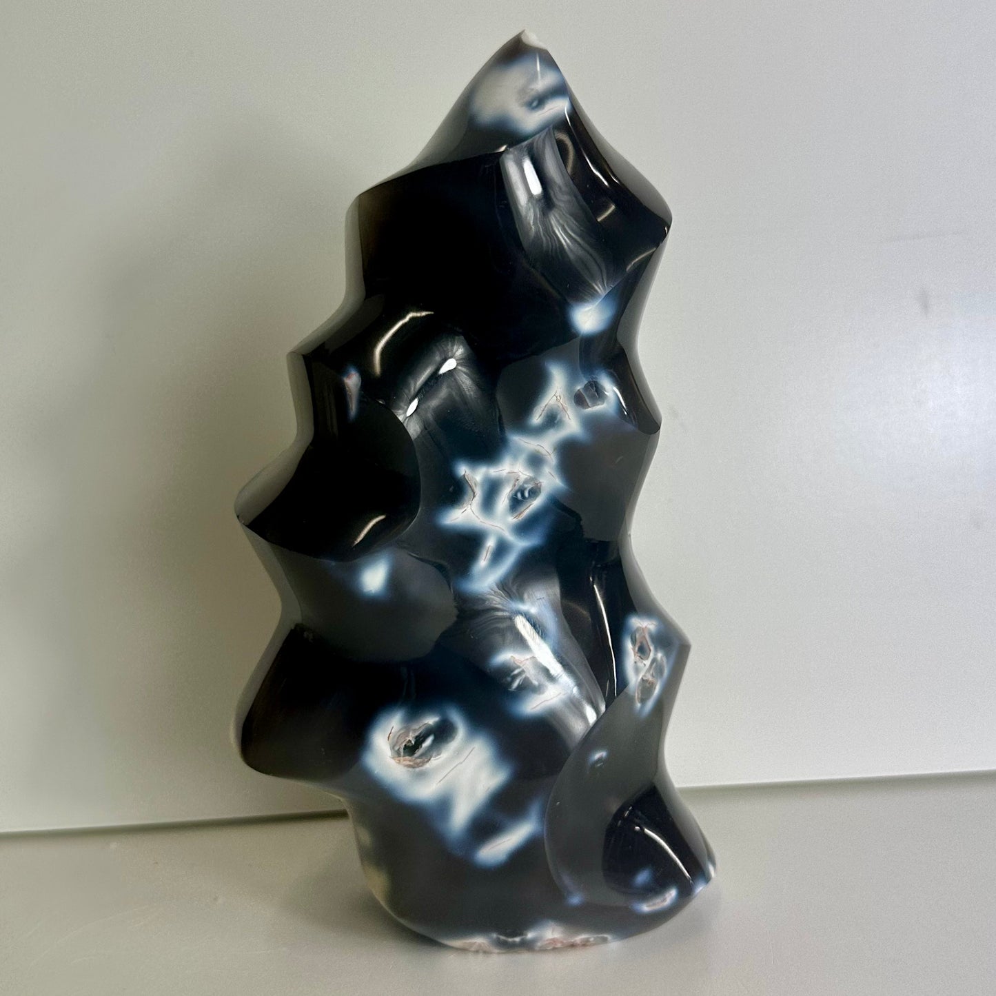 Orca Agate & Quartz Flames