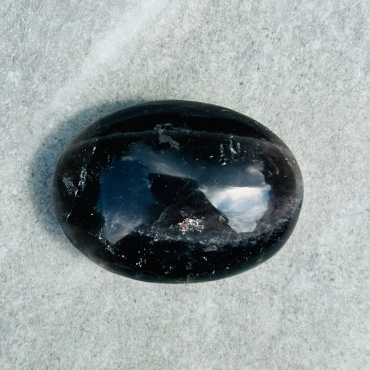 Black Rose Quartz Palm Stone