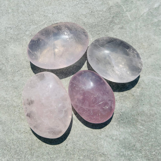 Large Rose Quartz Palm Stone