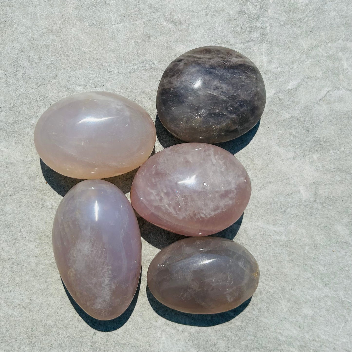 Blue, Purple & Rose Quartz Palmstone