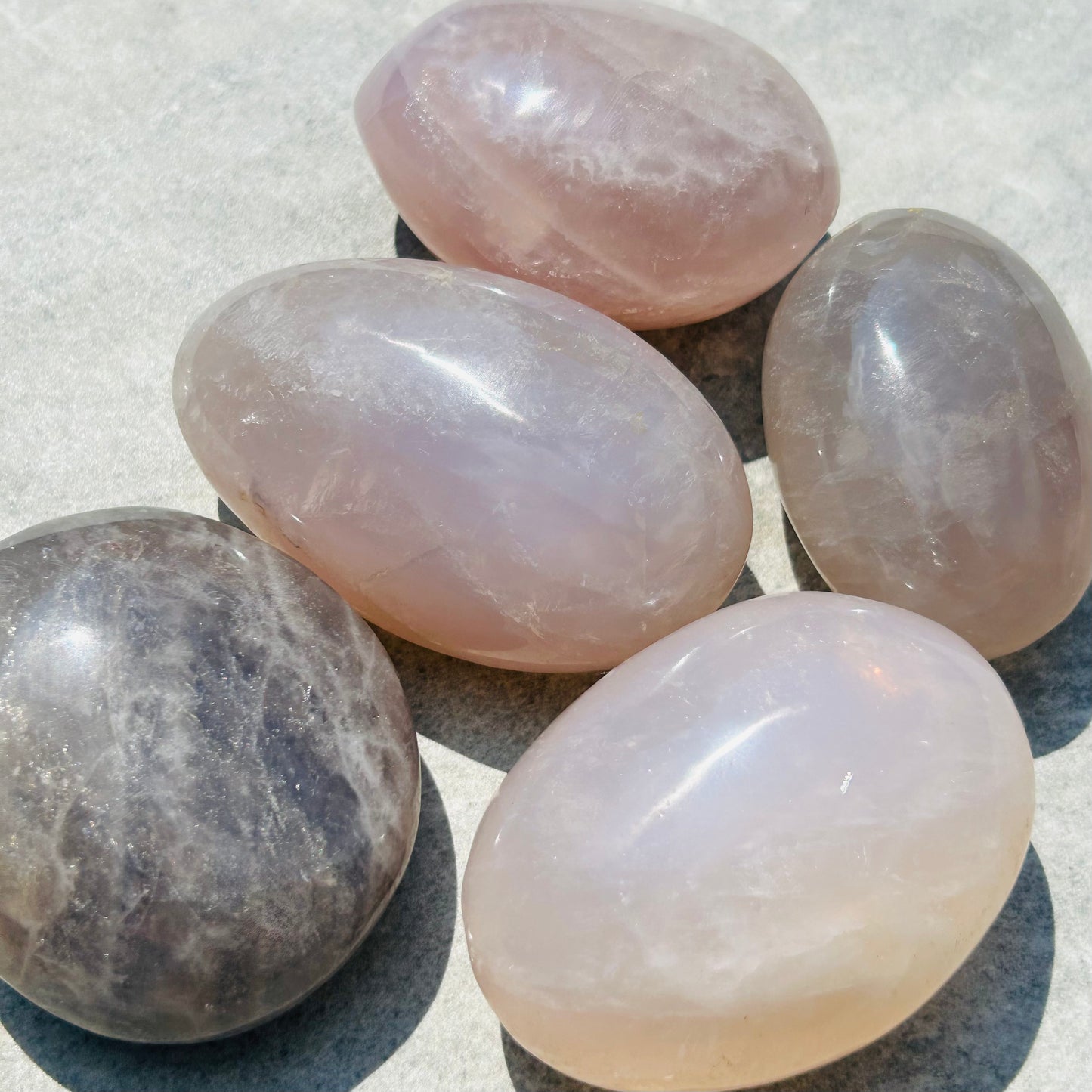 Blue, Purple & Rose Quartz Palmstone