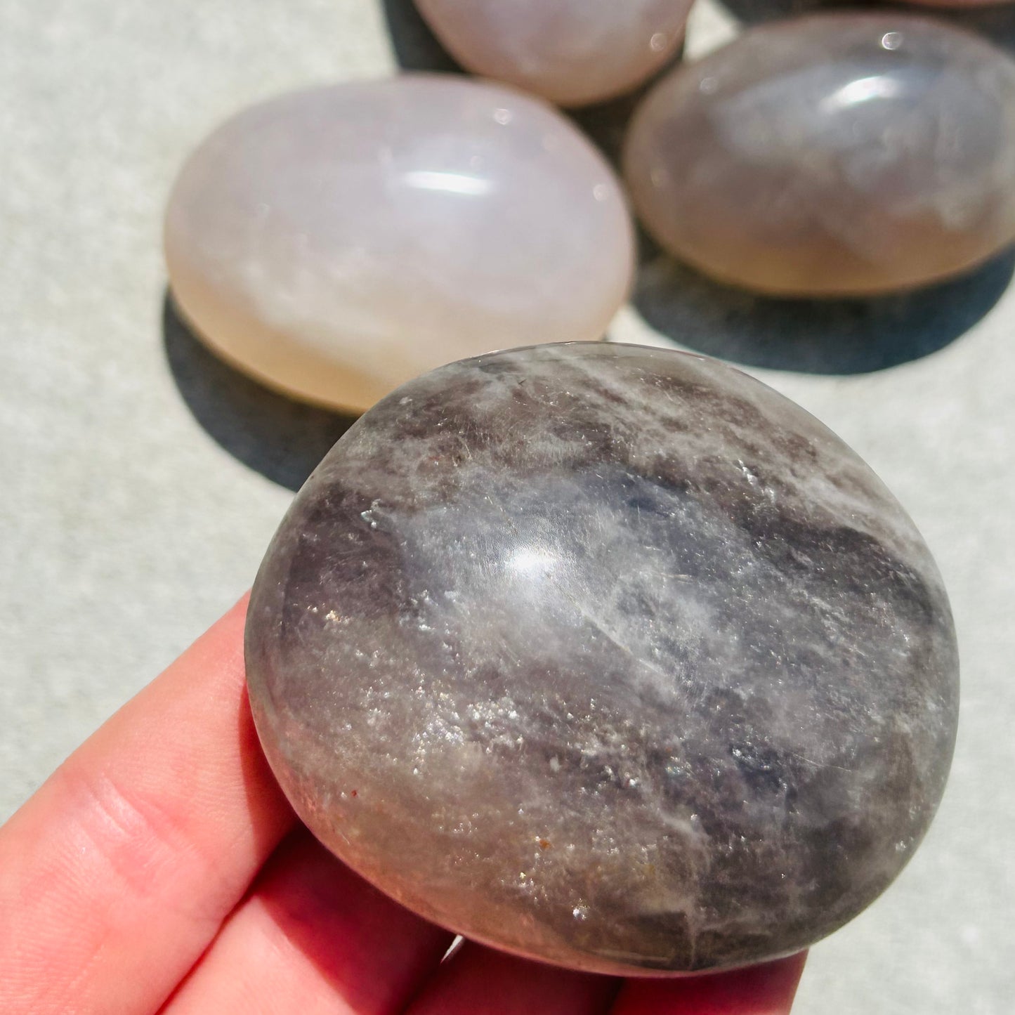 Blue, Purple & Rose Quartz Palmstone