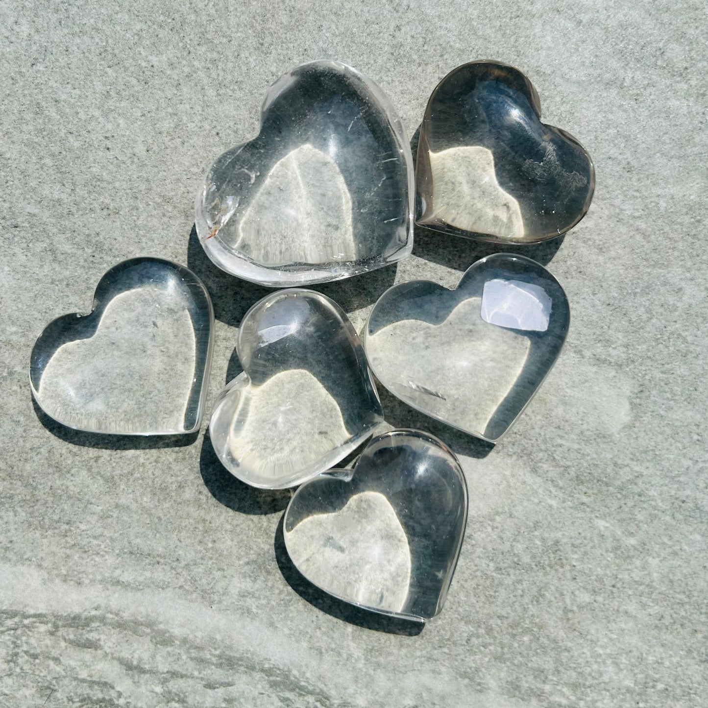 Clear Quartz Hearts
