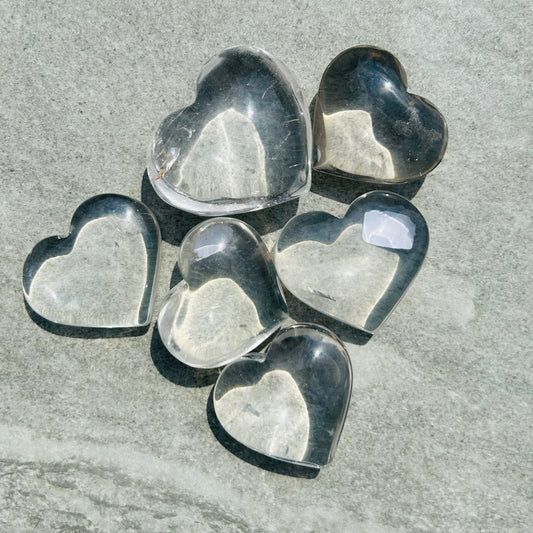 Clear Quartz Hearts