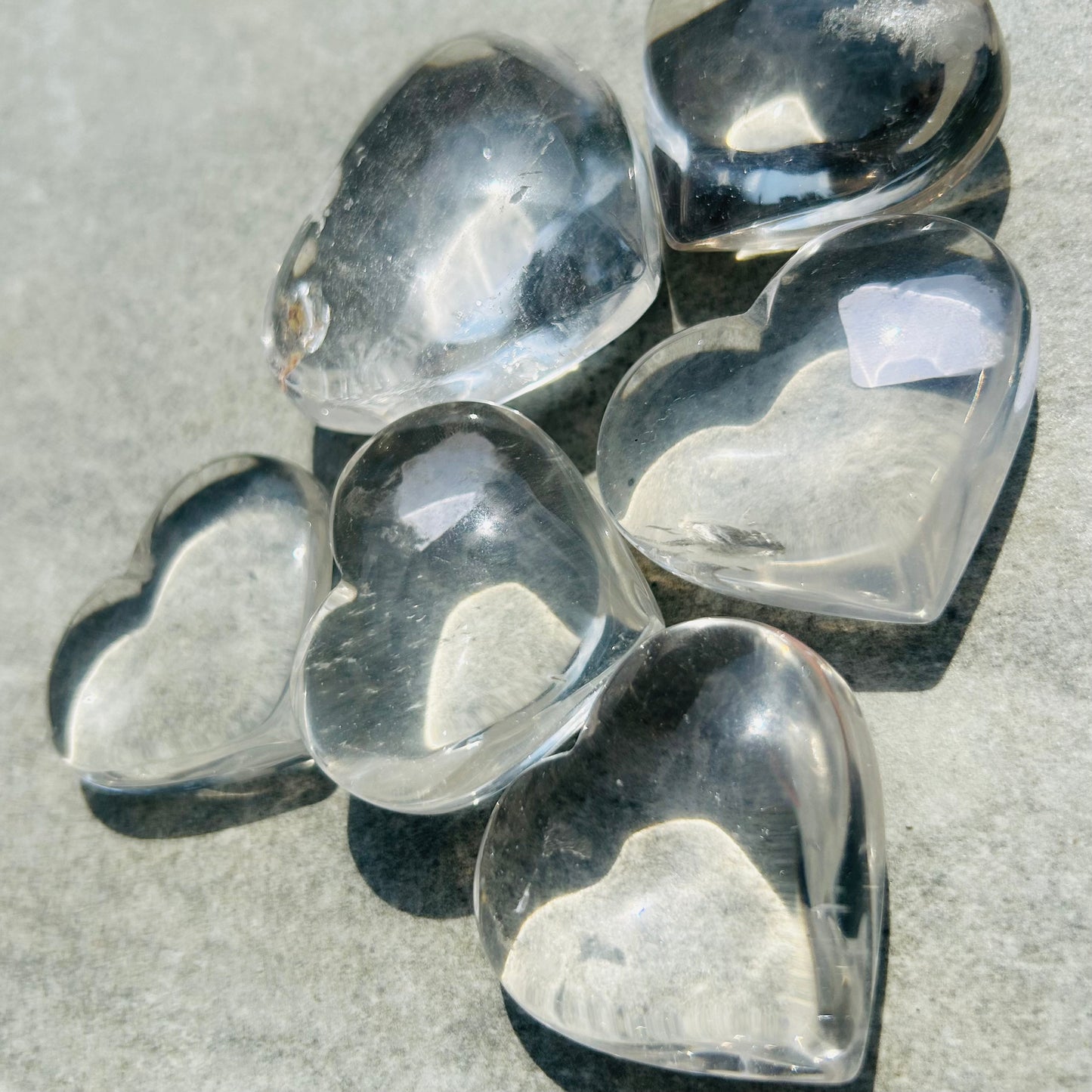 Clear Quartz Hearts