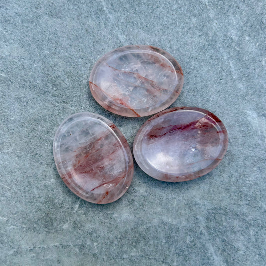 Fire Quartz Oval Worry Stone