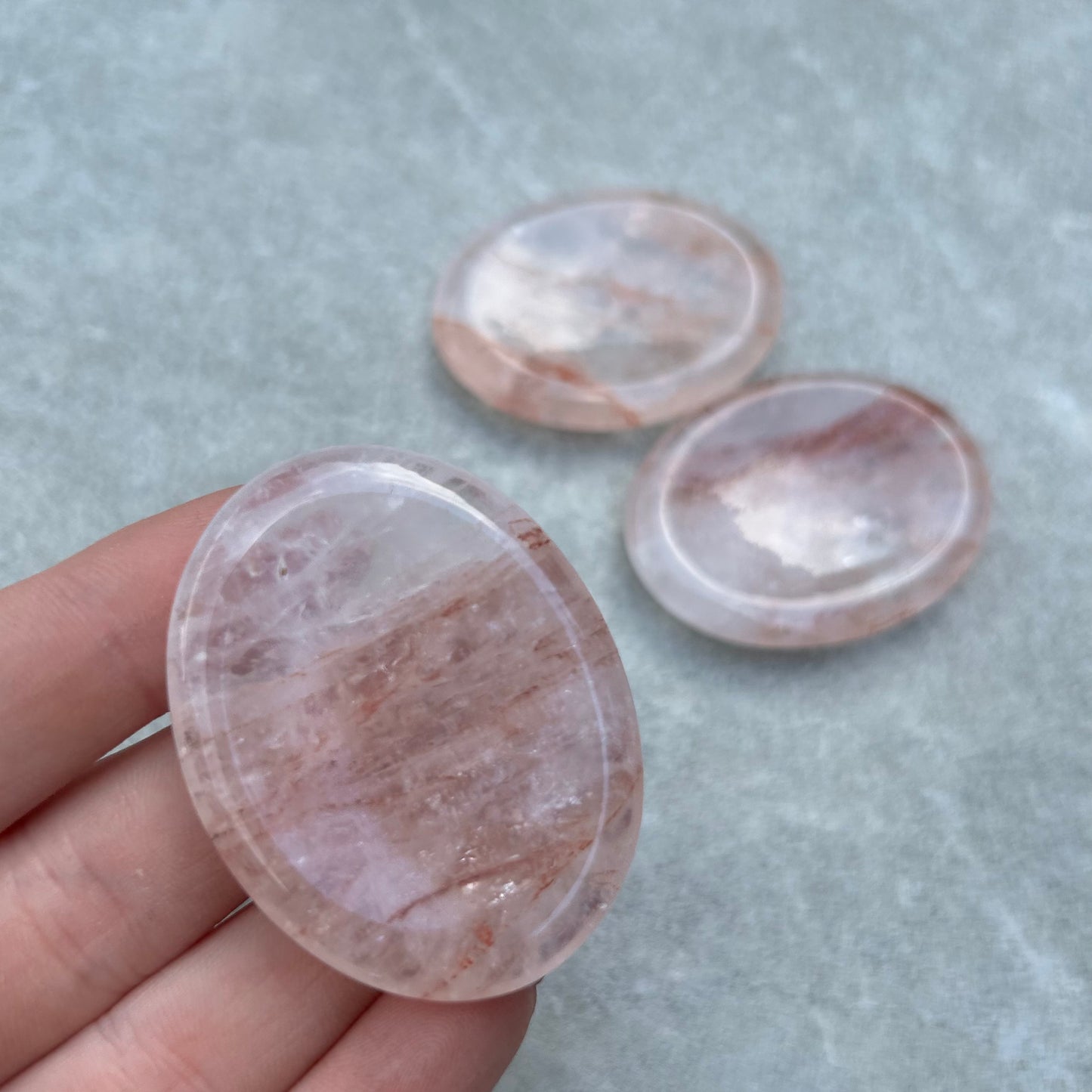 Fire Quartz Oval Worry Stone