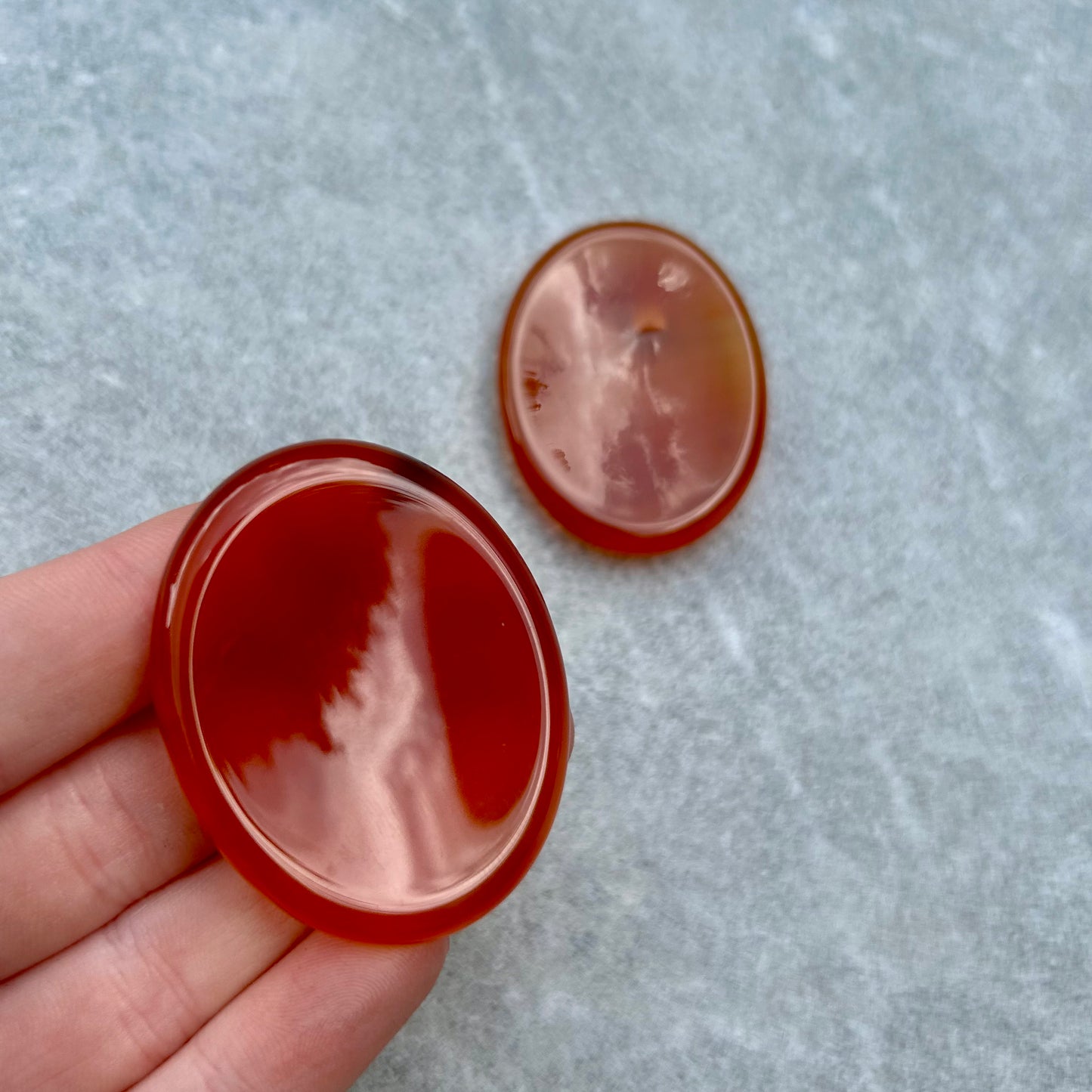 Carnelian Oval Worry Stone