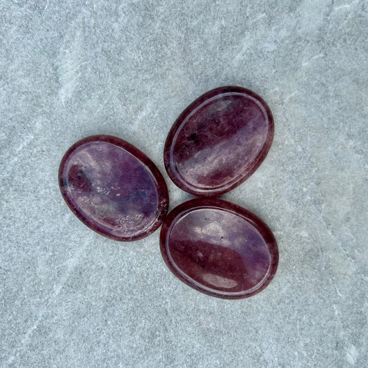 Strawberry Quartz Oval Worry Stone