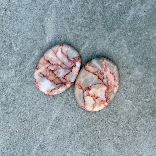 Red Vein Jasper Oval Worry Stone