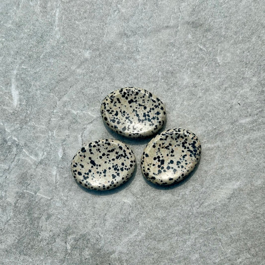 Dalmatian Jasper Oval Worry Stone