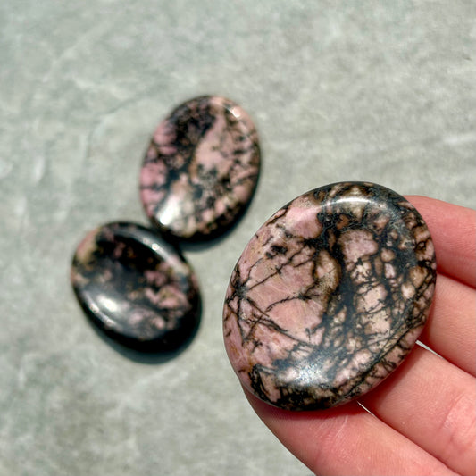 Rhodonite Oval Worry Stone
