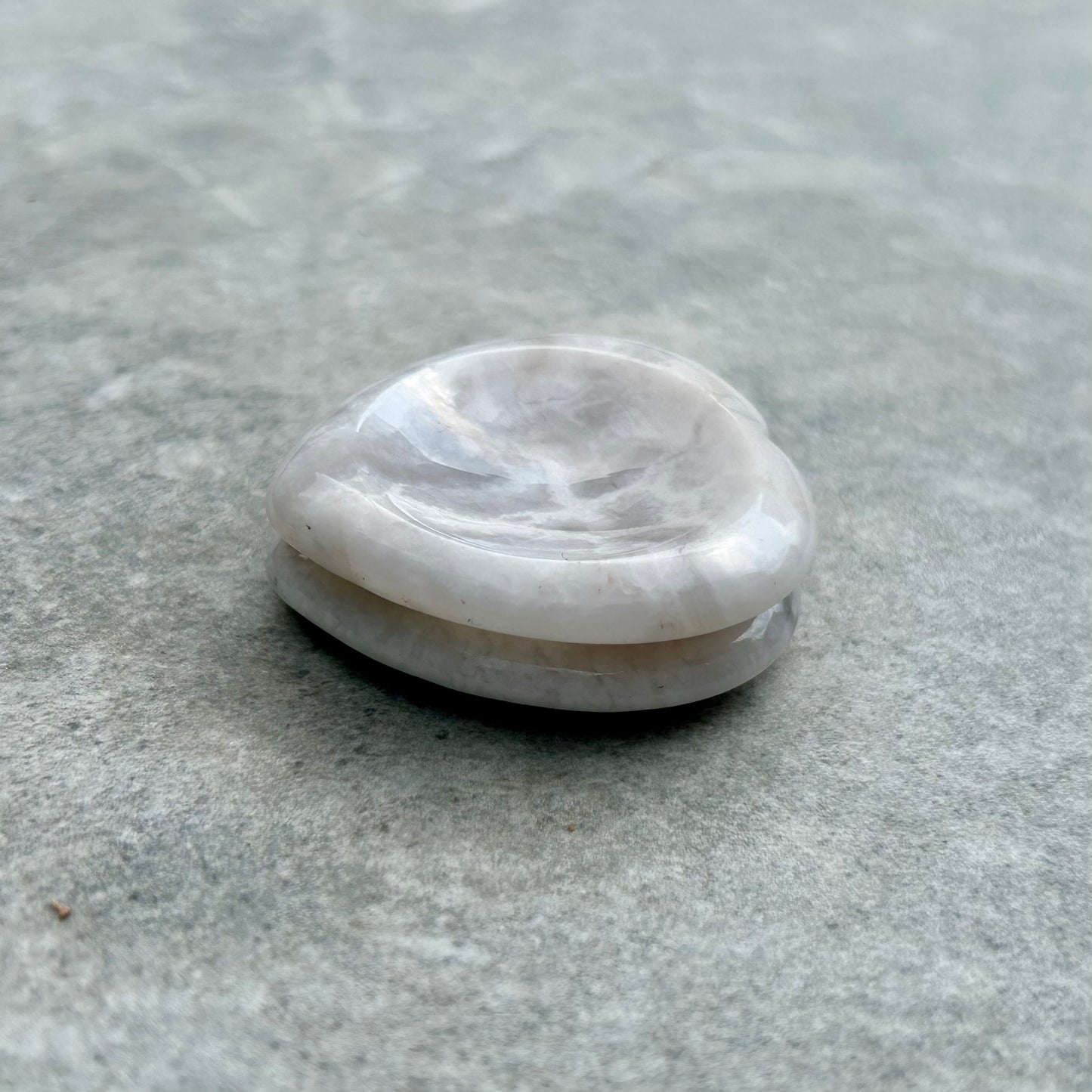 White Agate Heart Worry Stone