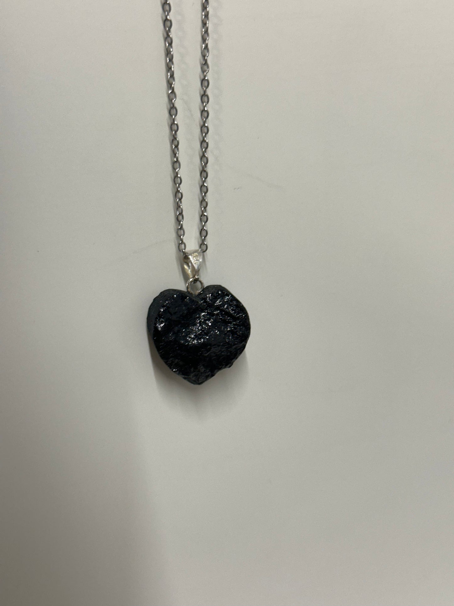Obsidian Raw Heart Necklace
