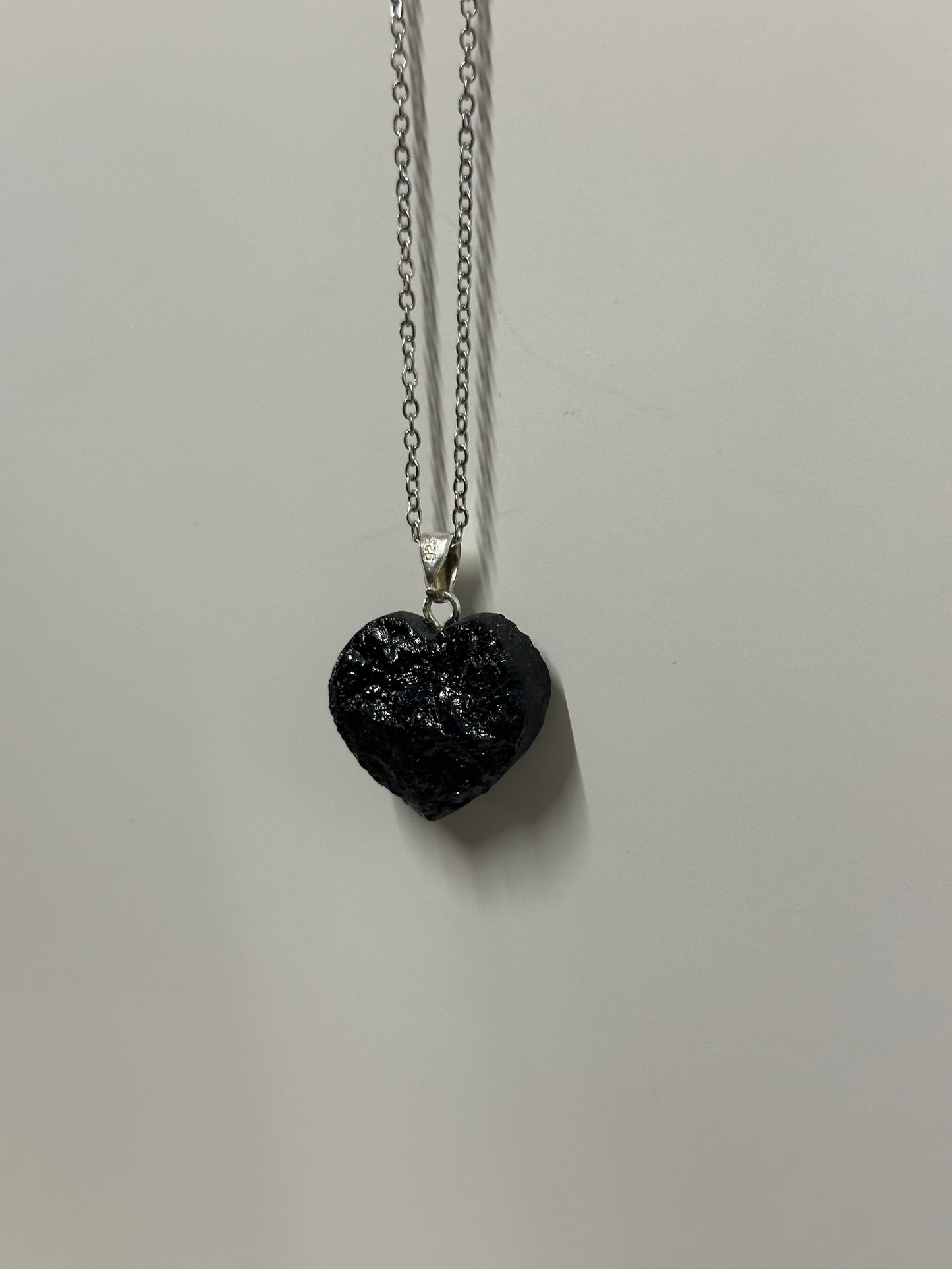 Obsidian Raw Heart Necklace