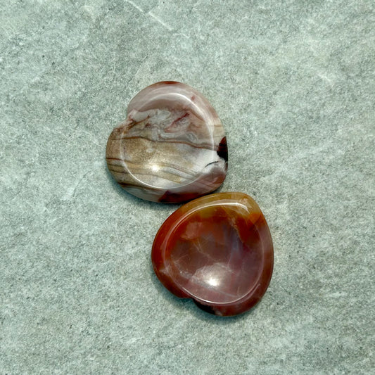 Fossil Wood Heart Worry Stone