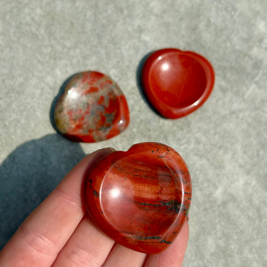 Red Jasper Heart Worry Stone