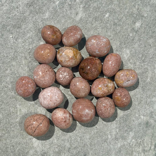Pink Flower Agate Tumbles