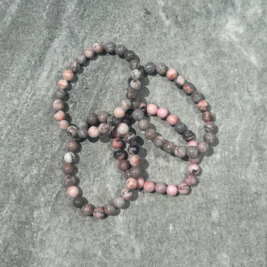 Pink Zebra Jasper Bracelet 8mm