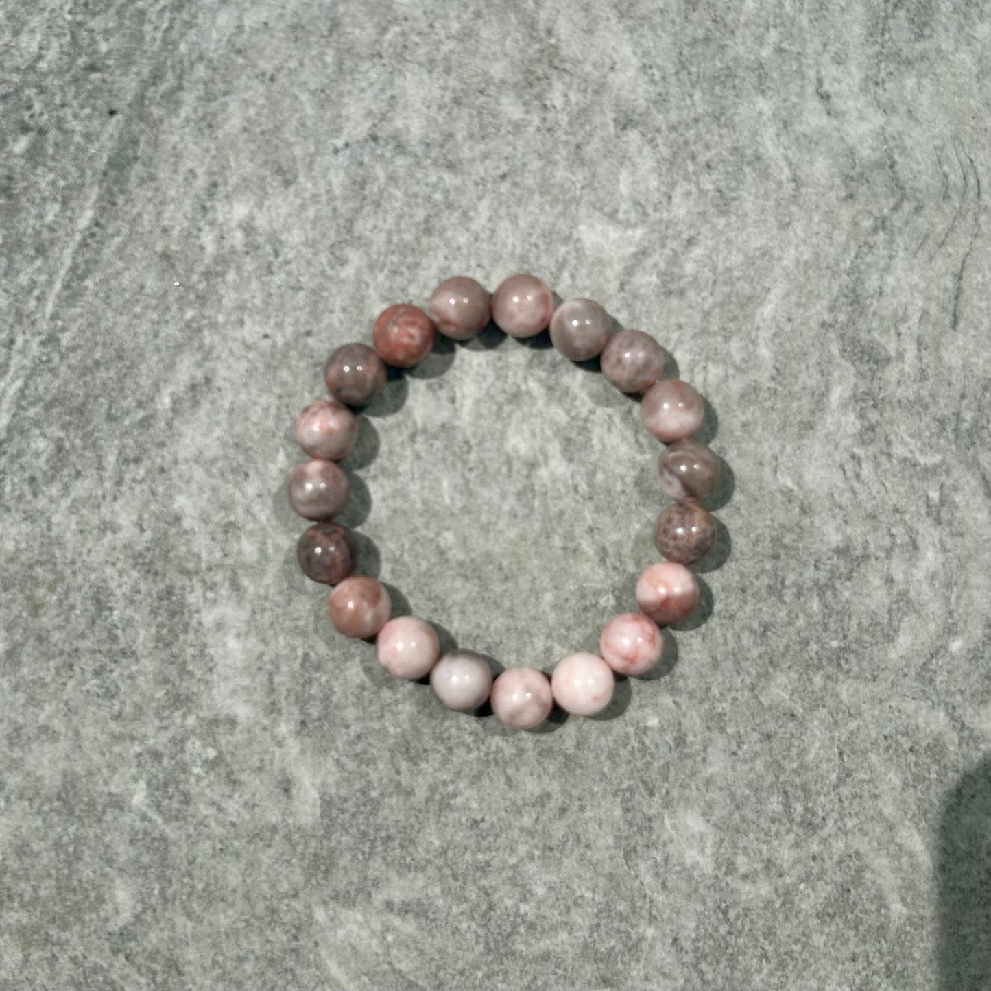 Pink Zebra Jasper Bracelet 10mm