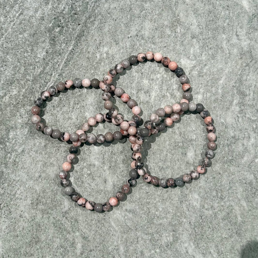 Pink Zebra Jasper Bracelet 6mm