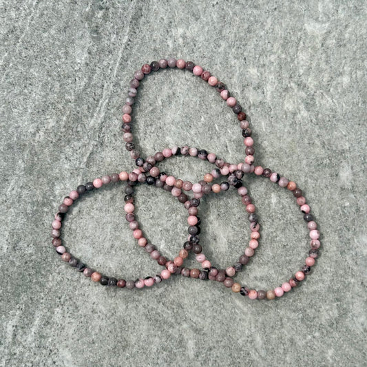 Pink Zebra Jasper Bracelet 4mm