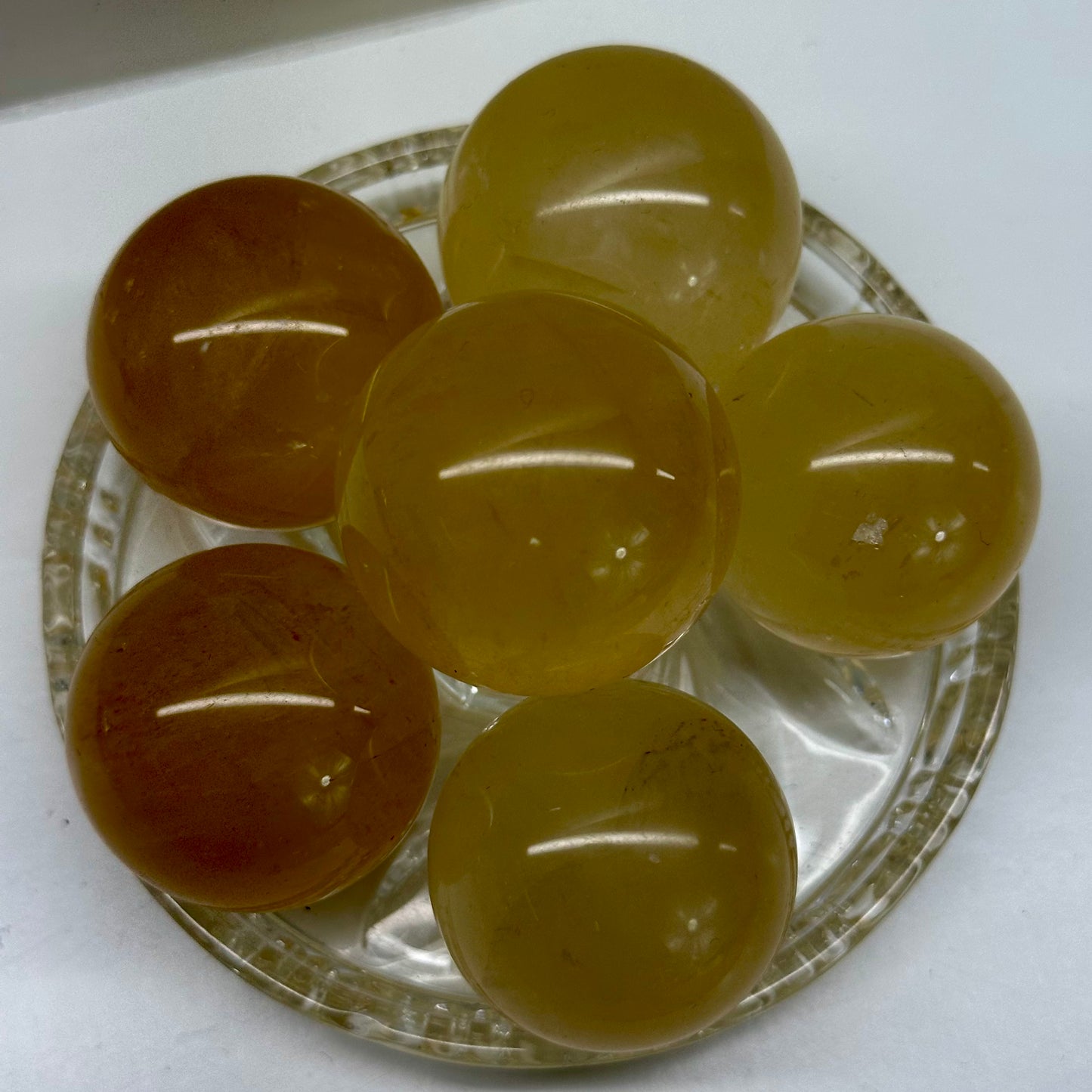 Honey Calcite Spheres