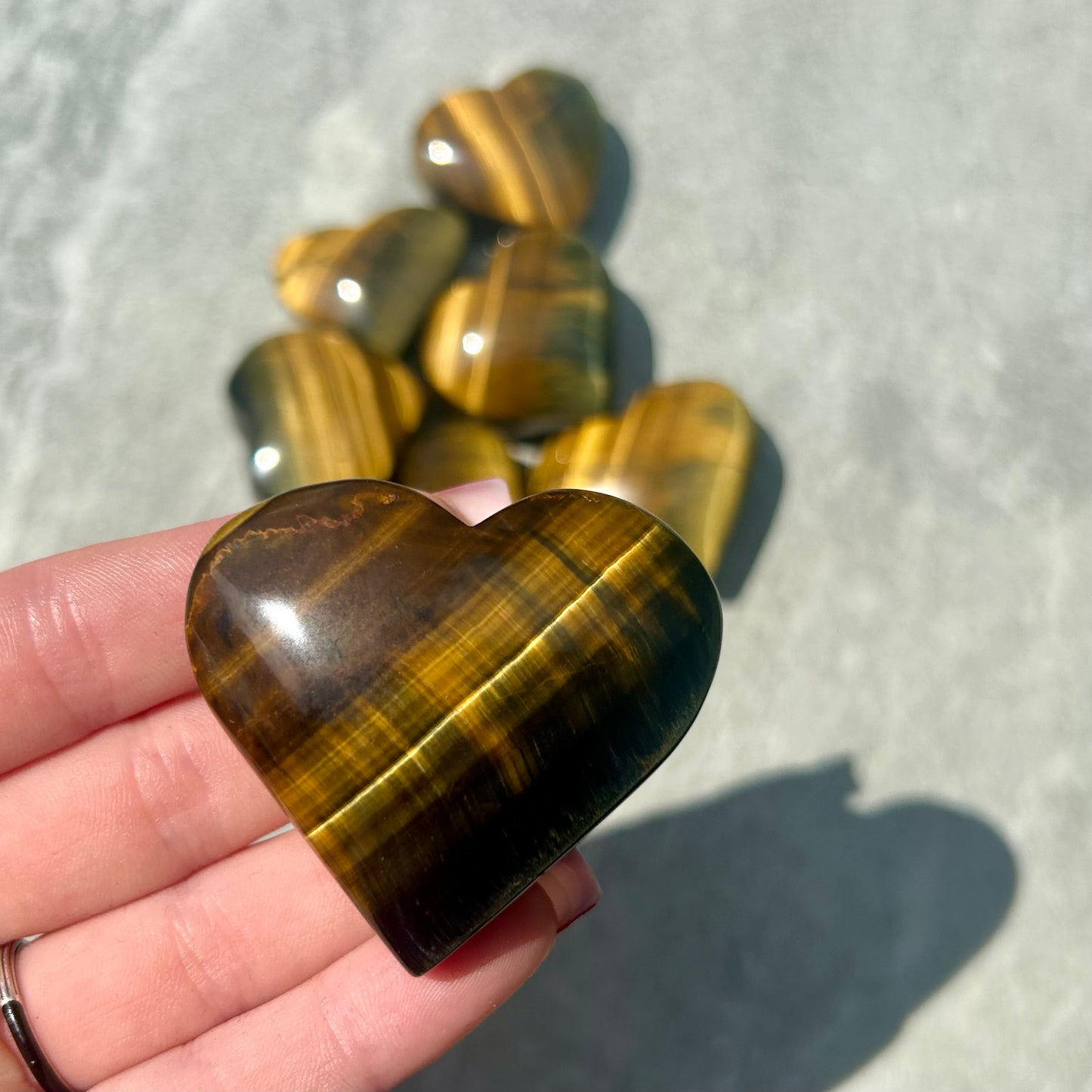Blue Tiger Eye Hearts