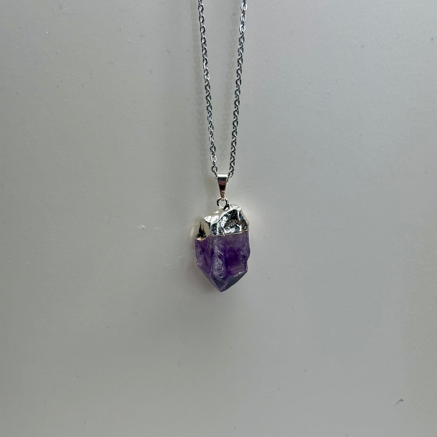 925 Amethyst Raw Pendants