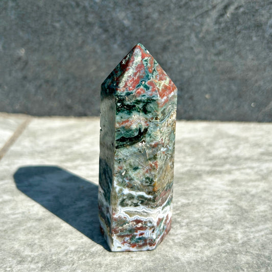 Moss, Ocean Jasper & Carnelian Tower