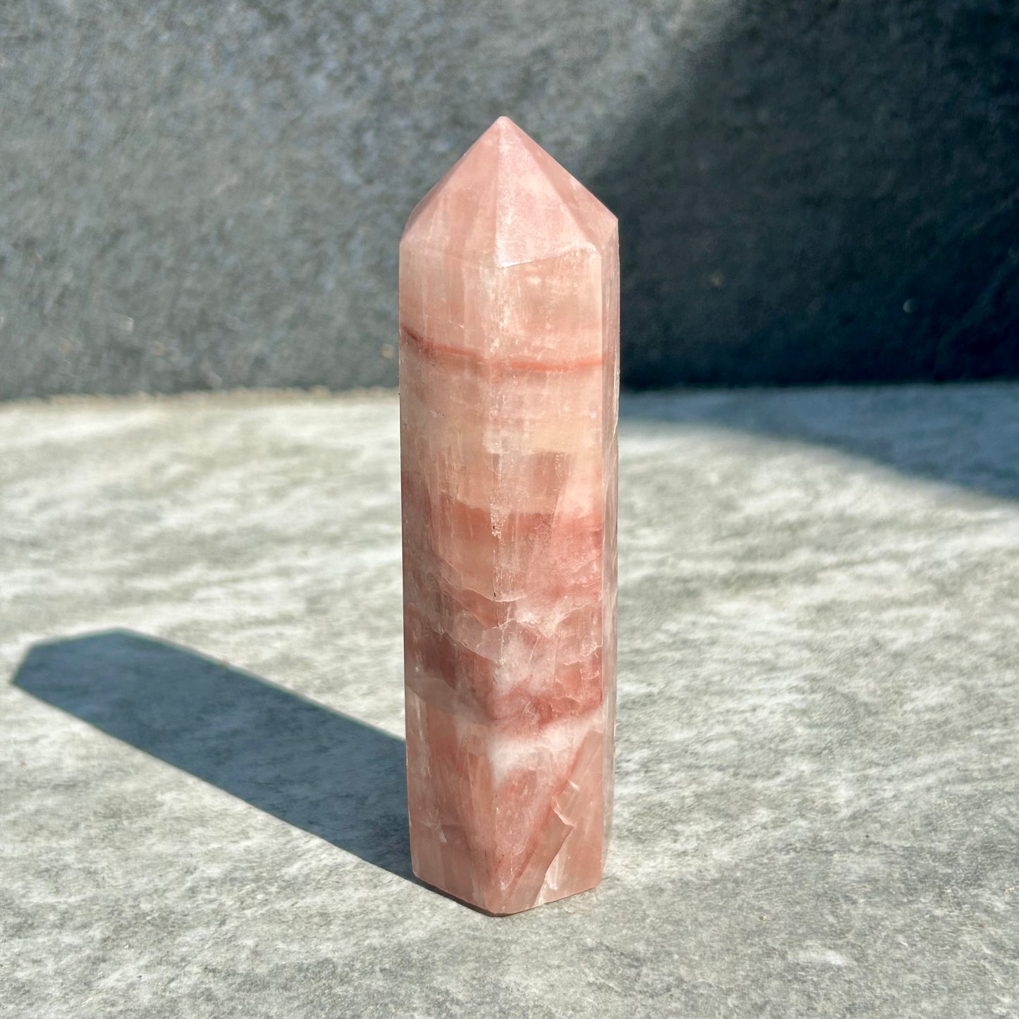 Rose Calcite Tower