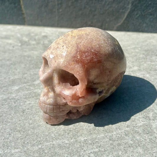 Pink Amethyst Skull Carving