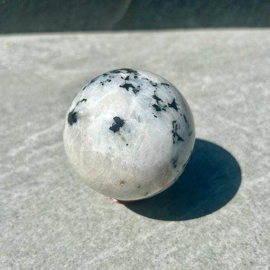 White Moonstone & Tourmaline Sphere
