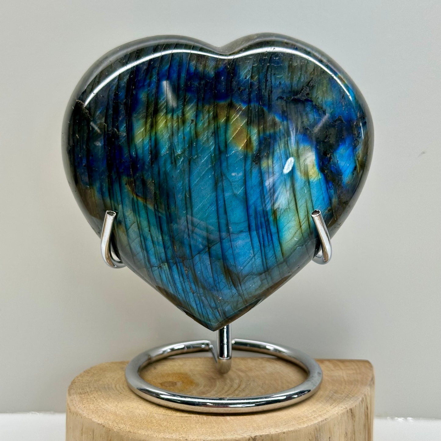 Labradorite Heart On Stand