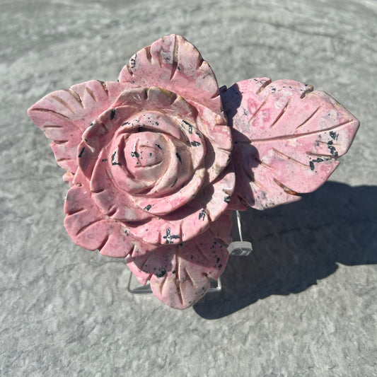 Peruvian Rhodonite Flower Carving