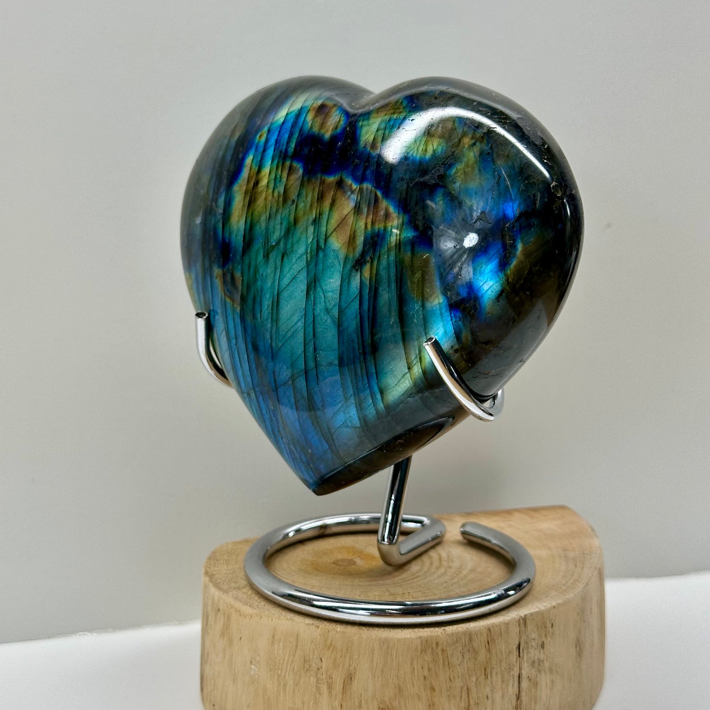 Labradorite Heart On Stand