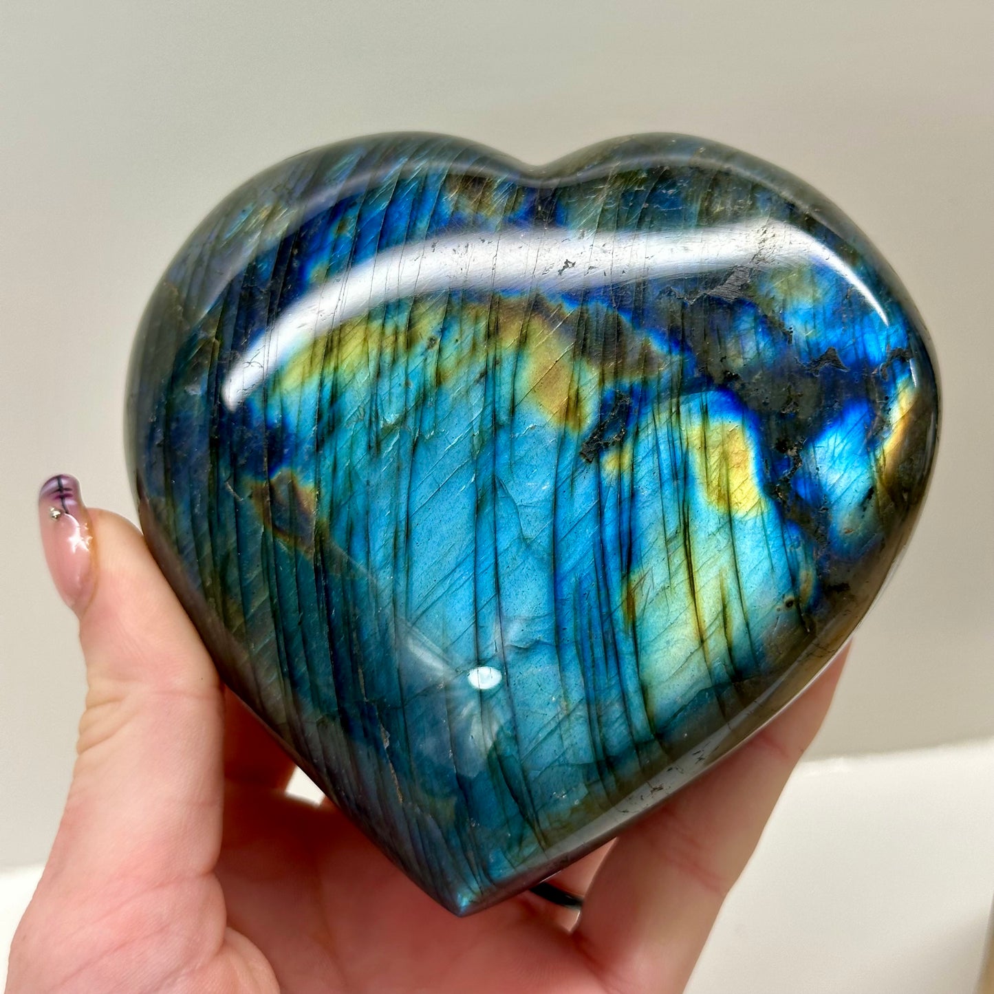 Labradorite Heart On Stand